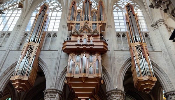 Playing the organ at Brussels Cathedral
