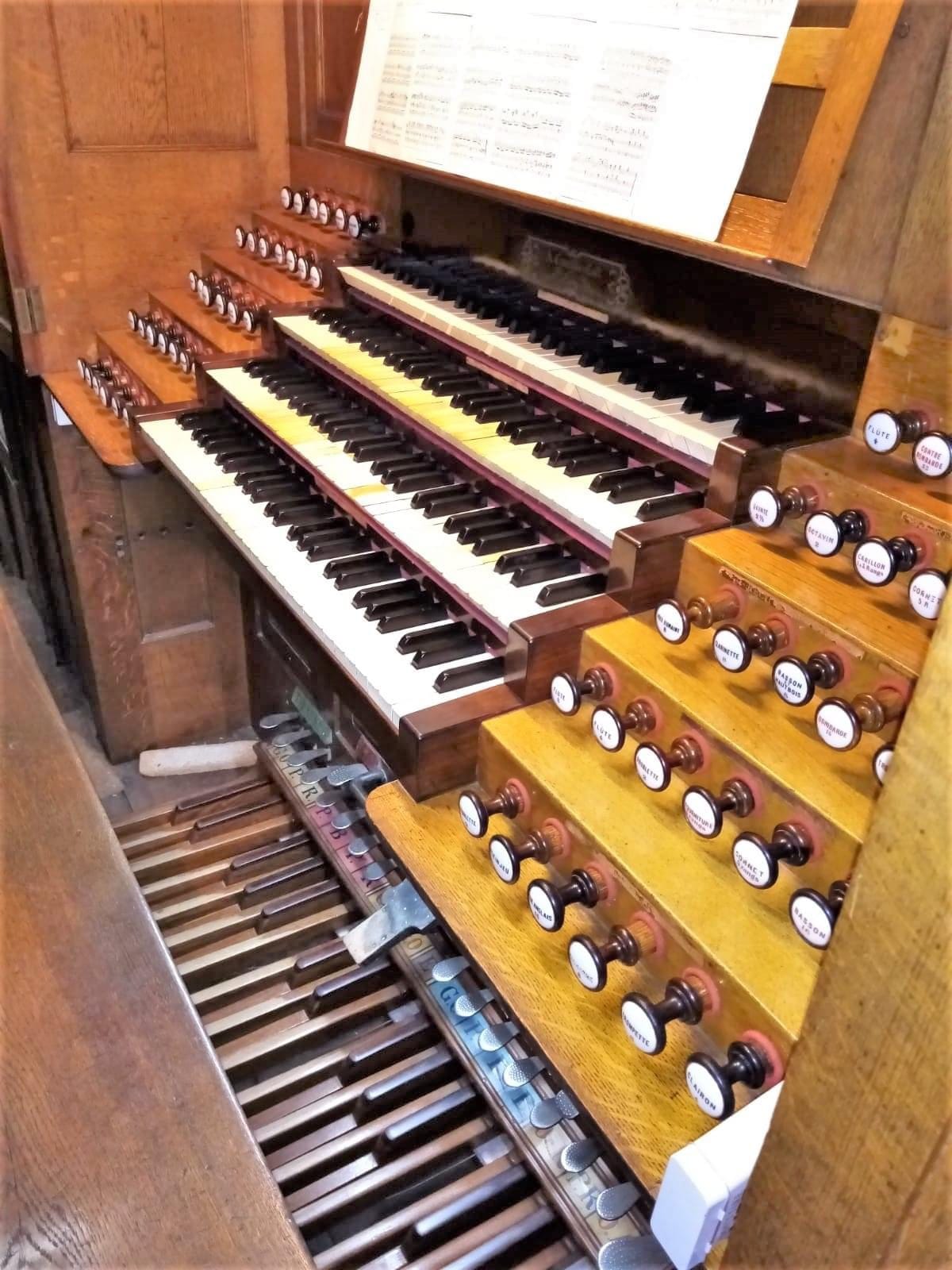 Playing the organ at St. Ouen, Rouen